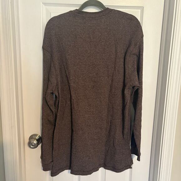 Mountain Ridge Ribbed Long Sleeve Shirt Brown XL - Picture 8 of 8